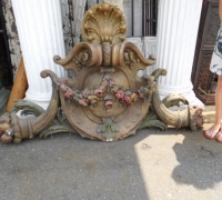 723-71\'\' w x 42\'\' h x 10\'\' h -Doorway carved crown-FROM MAE REX MANSION