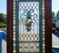 20J- Great Pair of Stained Glass Doors with 78 Cut Jewels in Each Door - 106'' H X 36'' W each door