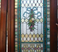 730- Great Pair of Stained Glass Doors with 78 Cut Jewels in Each Door - 106\'\' H X 36\'\' W each door