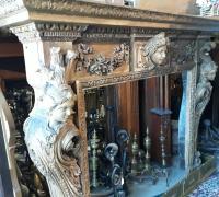 05D...1 of the Finest Carved Antique Mantles. 75 wide..c.1850.