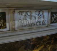 171-  sold  -antique-carved-cherub-fireplace-mantle