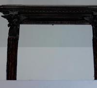 23G....13 FT 8 IN ANTIQUE FIREPLACE MANTLE W/CARVED ANGELS ....C. 1870