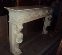 419-antique-carved-lion-fireplace-mantle