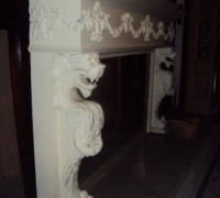 422-antique-carved-lion-fireplace-mantle