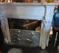 488-sold antique-lady-carved-fireplace-mantle