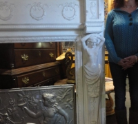 489-sold.. antique-lady-carved-fireplace-mantle