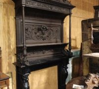 5......Great-Antique-Carved-Mantle-from-Castle-with-Griffins-and-Figures-.-C.-1870.73-w-x-122-h