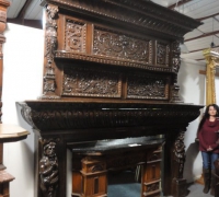 519  sold -antique-carved-tall-fireplace-mantle
