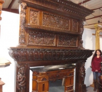 520  sold -antique-carved-tall-fireplace-mantle