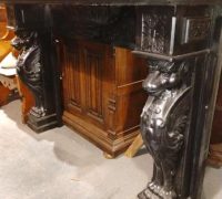5C-Great-Carved-Antique-Griffin-Mantle-C-1880-67-in-w
