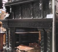 6A.-C.1860.91-W X 110  H .Great-Carved-Antique-Castle-Mantle