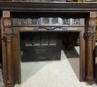 60- sold -antique-carved-fireplace-mantle