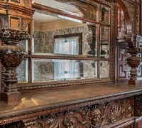 965 -Largest - Finest Carved Antique Mantle in the USA!  116\'\' H X 104\'\' W X 24\'\' D - C 1875 - W 4 Doors - Mint Condition - opening now 43\'\' w but can be up to 66\'\' w