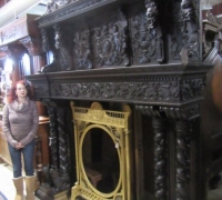 06-1 of the FINEST CARVED ANTIQUE CASTLE MANTLES IN THE WORLD!- 91