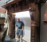 2CC...GREAT X LARGE ANTIQUE CASTLE MANTLE 114" W X 98