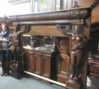 02.....GREAT ANTIQUE CASTLE MANTEL...88 W X 72 H SEE 1387 TO 1403