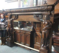 2.....GREAT ANTIQUE CASTLE MANTEL...88 W X 72 H SEE 1387 TO 1403
