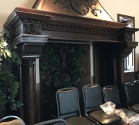 22...8 FT W X 10 FT H WALNUT MANTEL FROM ANDREW CARNEGIE PITTSBURGH PA HOME...C. 1890