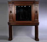 1029 - GREAT EXTRA LARGE WALNUT MANTLE - 99\'\' H X 77\'\' W X 31\'\' DEEP