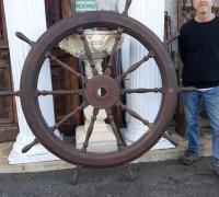 03C...c.1880.-Extra-Large-Antique-Ships-Wheel-signed-65-in-W