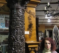 195- GREAT PR. OF FIMEST C. 1860 CARVED COLUMNS - 8\' OR 10\' HIGH - WALNUT