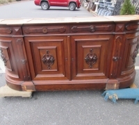 780...86 INCHES W X 37 INCHES H X 22 INCHES D...WALNUT MARBLE SIDEBOARD