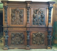 188  - GREAT  CARVED   ANTIQUE  CABINET  -SEPARATING INTO 2 FRONT  BARS