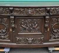 1A......GREAT  CARVED  ANTIQUE  FRONT  BAR - C. 1880  - 84   W-