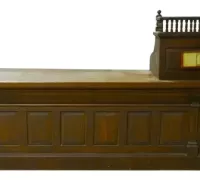 1X...ANTIQUE  FRONT  BAR  WITH   DESK   TOP  -  C. 1880 -  8  FT  6"  LONG.