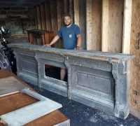 624- 13 ft. long weathered antique bar