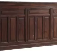 2D...Raised Panel Oak Front Bar....C. 1900.... Ht: 44" Wd: 113.5" Dpth: 21.5".