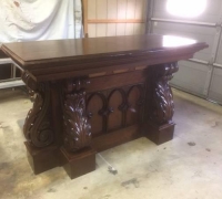 6...GREAT CARVED WALNUT FRONT BAR/ISLAND 67
