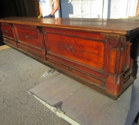 801- GREAT WALNUT CARVED FRONT BAR - 15' 8'' L X 34'' H (CAN RAISE) X 28'' D - C 1870