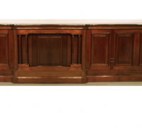 44-sold.... Two Almost Matching Antique Front Bars - Walnut - 16 ft. Long - Finest Detailing - C. 1880