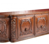 10 -Great Carved Antique Front Bar - 125 1/2'' long x 39 1/2'' h x 28'' d - see# 629 to  635