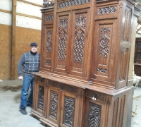 12...GREAT GOTHIC CARVED SIDEBOARD 117 H X 80 W