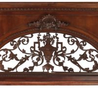 2F....GREAT ANTIQUE CARVED BACK BAR  -  WINDOW   -   MIRROR   TOP   -  54 " H   X   111"  L  .