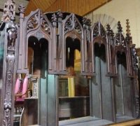 4B  -  AFTER - ALTERED INTO ANTIQUE BACK BAR - BOOKCASE - 8 FT W   