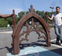 10b*-1 OF 3 GOTHIC - C. 1800 ALTAR TOPS - 2 PCS. 73'' H X 70'' W- 1 PC. 96'' W X 84'' H