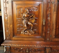 841- GREAT CARVED CABINET - 17\'\' H X 52\'\' W