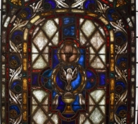 55......48 H X 40.5 W STAINED GLASS WINDOW....C. 1880