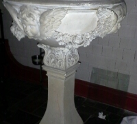 700 - GREAT   LARGE   CARVED   CAEN STONE  ANGEL  FONT  50  