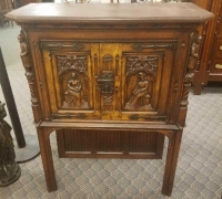 1393...OAK GOTHIC CABINET 37