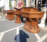 874-  WALNUT - MINT CONDITION - PULPIT CENTER 33\'\' W - ALTAR LEFT 60\'\' W - PULPIT RIGHT 46\'\' W