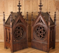 1427....PAIR GOTHIC ARCHITECTURAL 68 H X 30 W