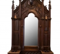06...GOTHIC WALNUT HALL RACK...114\" H X 51\" W