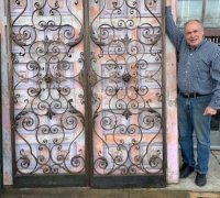 1C....ANTIQUE ANDREW CARNEGIE BRONZE AND BRASS DOORS...63 IN W X 86 IN H ....C. 1870