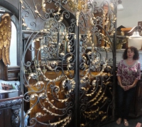 1S.....THE  FINEST   -ANTIQUE  IRON AND GOLD PLATED   GATES -    73  W   X  102 "  H......400 LBS  EACH