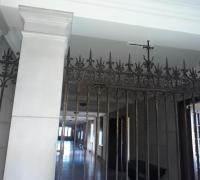1A.... RARE -  "YELLIN"  HAND  CUT  IRON GATES  -   72  W  X  104  H  +  2 -14"  W  SIDE PANELS - C. 1900