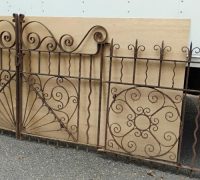 1NN...Pr Antique Gates..6 ft w x 54 h. + 50 ft long...Matching Antique Fence..43 " h...c. 1880